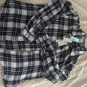 Plaid Button Down Shirt for Women